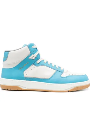 santoni Panelled lace-up sneakers