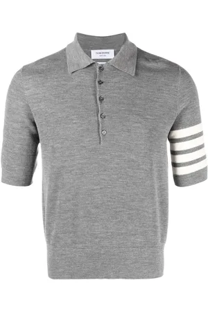 Thom Browne Stripe-detail short-sleeved polo shirt
