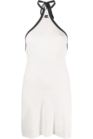 Courrèges Logo-embroidered cotton minidress