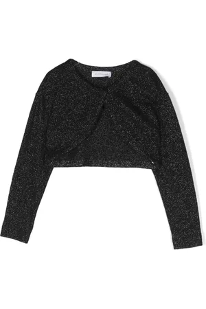 MONNALISA Intarsia-knit cropped cardigan