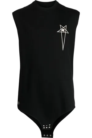Rick Owens Logo-embroidered cotton tank top