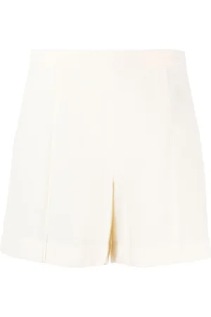 Vince High-waisted pressed-crease shorts