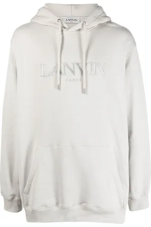 Lanvin Logo-embroidered fleece hoodie