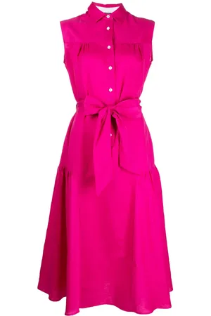 Kiton Flared sleeveless midi shirtdress