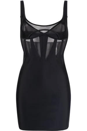 MUGLER Panelled corset minidress