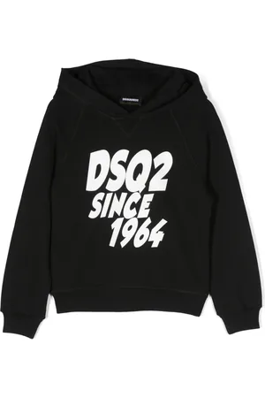 Dsquared2 Logo-flocked cotton hoodie