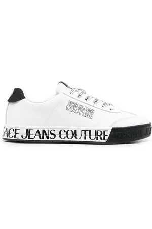 VERSACE Logo-print leather low-top sneakers