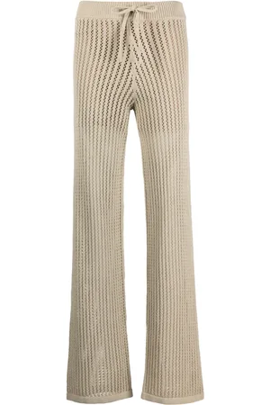 HUGO BOSS Open-knit straight-leg trousers
