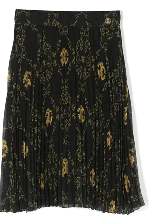 Roberto Cavalli Abstract-print pleated midi skirt