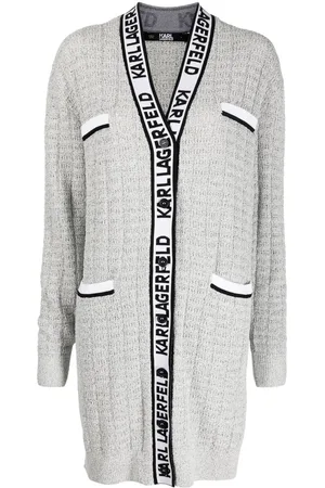Karl Lagerfeld Bouclé longline cardigan