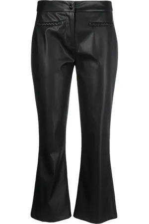Liu Jo Faux-leather flared cropped trousers