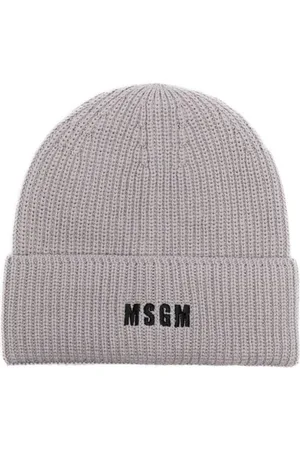 Msgm Logo-embroidered ribbed-knit beanie
