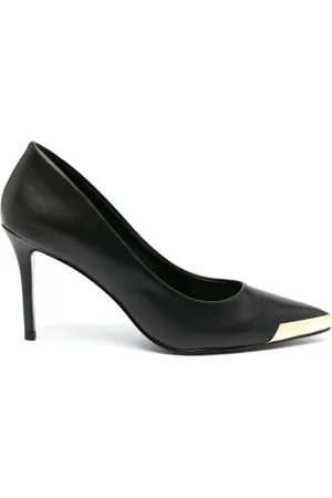 VERSACE Metal-toe 85mm leather pumps