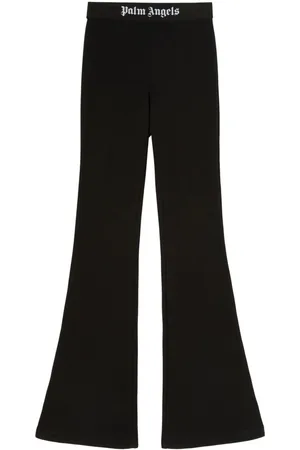 Palm Angels Logo-tape cotton flared leggings
