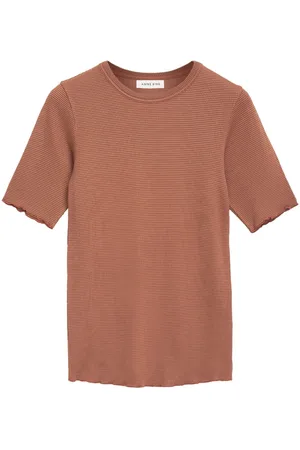 ANINE BING Caitlyn crepe-textured T-shirt