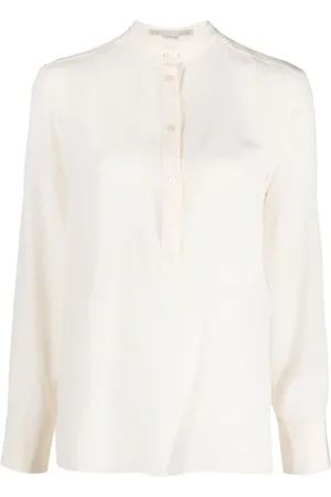 Stella McCartney Band-collar silk blouse