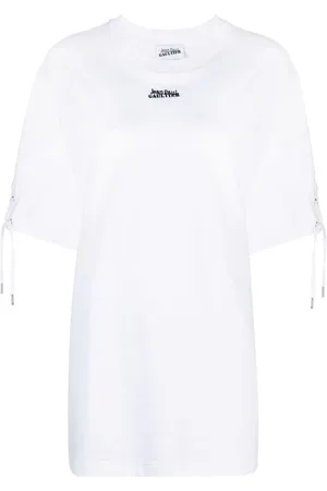 Jean Paul Gaultier JPG-print lace-up T-shirt