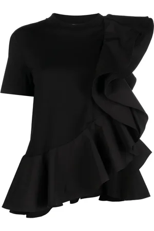 Alexander McQueen Asymmetric ruffled T-shirt