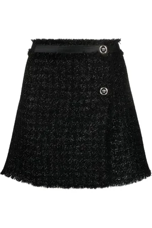VERSACE Tweed wrap miniskirt