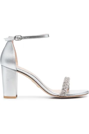 Stuart Weitzman NearlyNude 80mm metallic-finish sandals