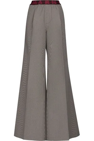 Marni Logo-waistband checked trousers