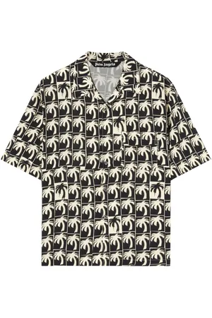 Palm Angels Palm-tree print bowling shirt