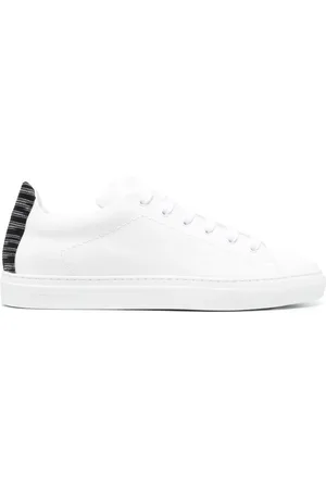 Missoni Woven-heel counter leather sneakers