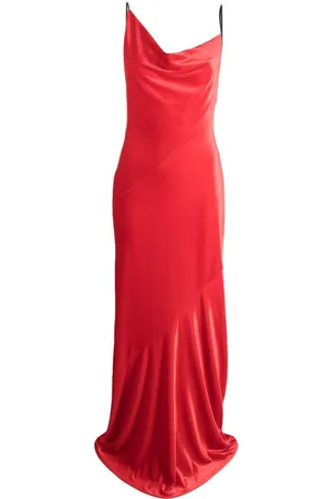 Serafini Cowl-neck draped maxi dress