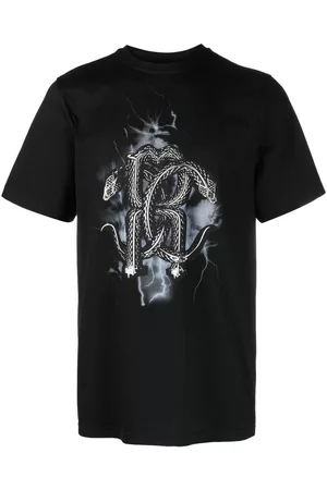 Mirror Snake-Print T-shirt, BLACK, Men