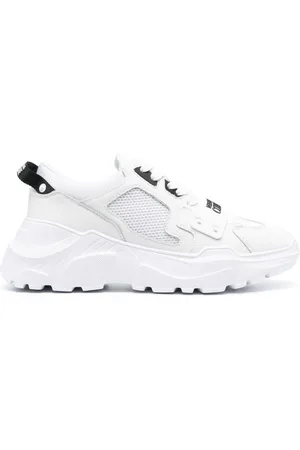 VERSACE Panelled leather low-top sneakers