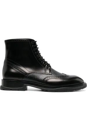 Alexander McQueen Textured lace-up boots