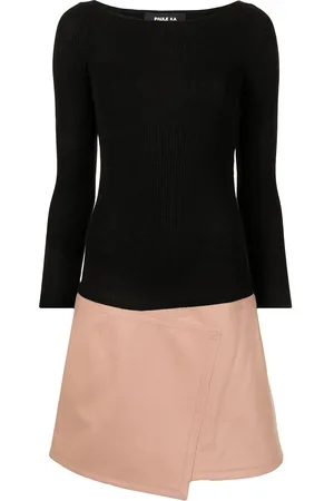 Paule Ka Two-tone slim-fit dress