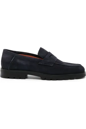 santoni Almond-toe penny loafers