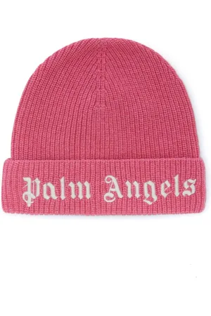 Palm Angels Logo-embroidered ribbed-knit beanie
