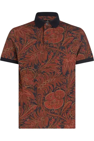 Etro Floral-print cotton polo shirt