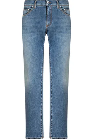Etro Logo-embroidered straight-leg jeans