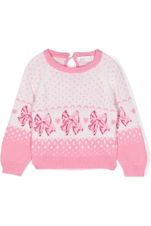 MONNALISA Graphic-print wool jumper