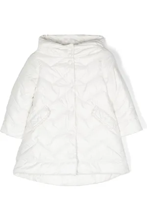 Monnalisa logo-patch quilted jacket - White