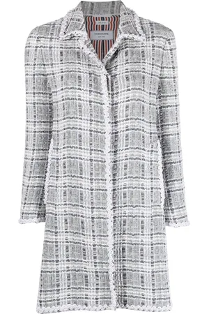 Thom Browne Crochet-appliqué tweed coat