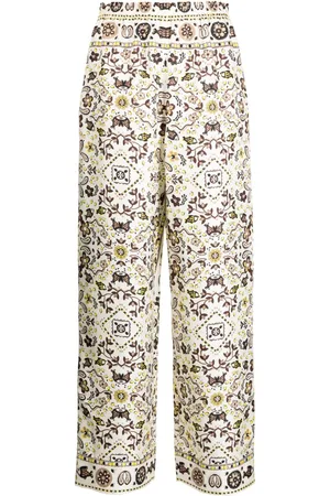 Tory Burch Graphic-print silk trousers