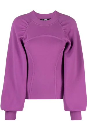 Karl Lagerfeld Puff-sleeve crew-neck sweater