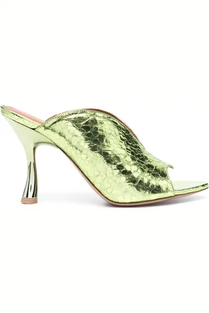MALONE SOULIERS Henri mirrored 90mm leather mules