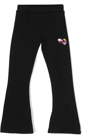 OFF-WHITE Logo-embroidered flared cotton trousers