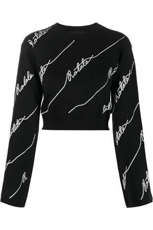 ROTATE Logo-embellished cropped jumper