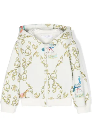 Roberto Cavalli Chain-print zip-up hoodie