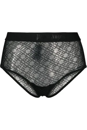 Palm Angels Logo-waistband lace briefs
