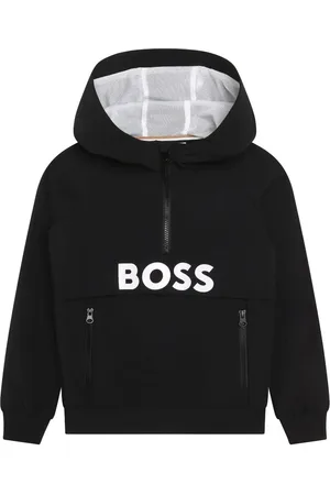 BOSS Kidswear logo-print zipped hoodie - White