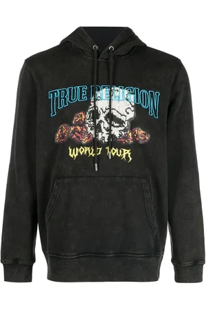 True Religion Edgy Logo Full Zip Hoodie Sweatshirt