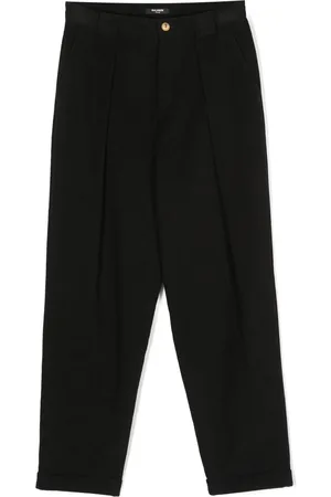Balmain Pleated straight-leg cotton trousers