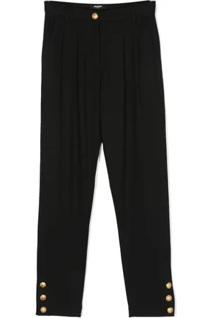 Balmain Buttoned-cuff high-waisted trousers